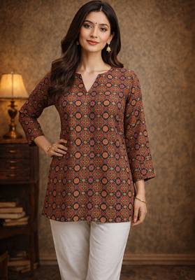  floral digital print muslin silk blend tunic 1