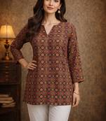 Trending floral digital print muslin silk tunic / stylish short kurti for grilish