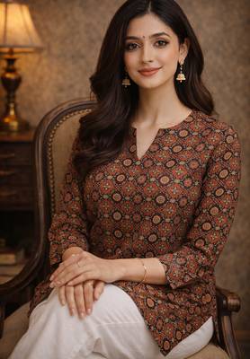  floral digital print muslin silk blend tunic 2