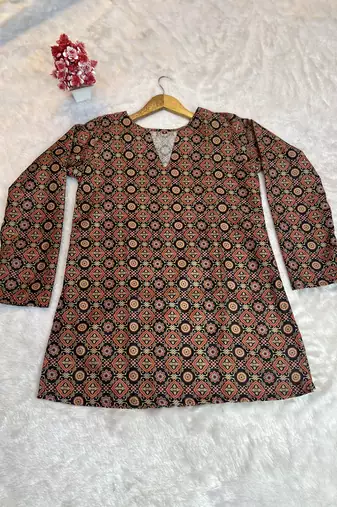  floral digital print muslin silk blend tunic