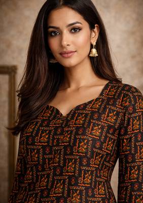  floral digital print muslin silk tunic / stylish short kurti for grilish 2