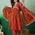 Dark-orange silk suit with dupatta