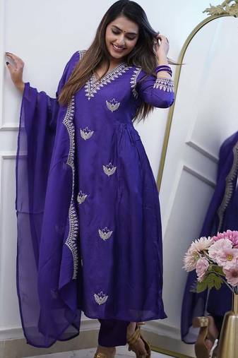 Purple anarkali suit