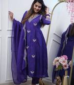 Purple anarkali suit