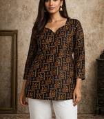 Trending floral digital print muslin silk tunic / stylish short kurti for grilish