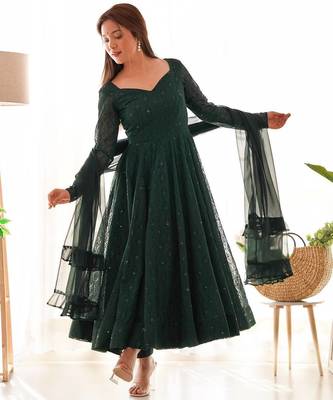 green anarkali dress 1