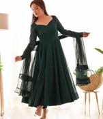 green anarkali dress