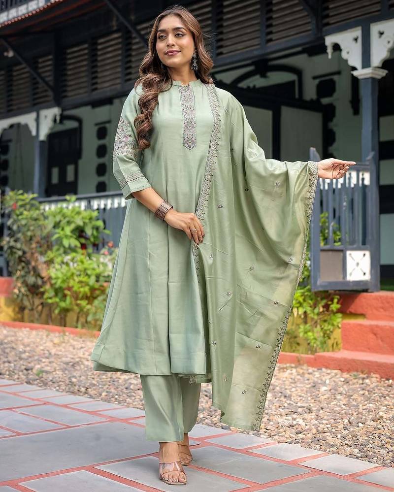Light- green a-line suit set