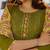 Olive green kurta set with printed dupatta
