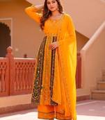 Yellow anarkali with dupatta