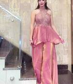 Pink halter palazzo set