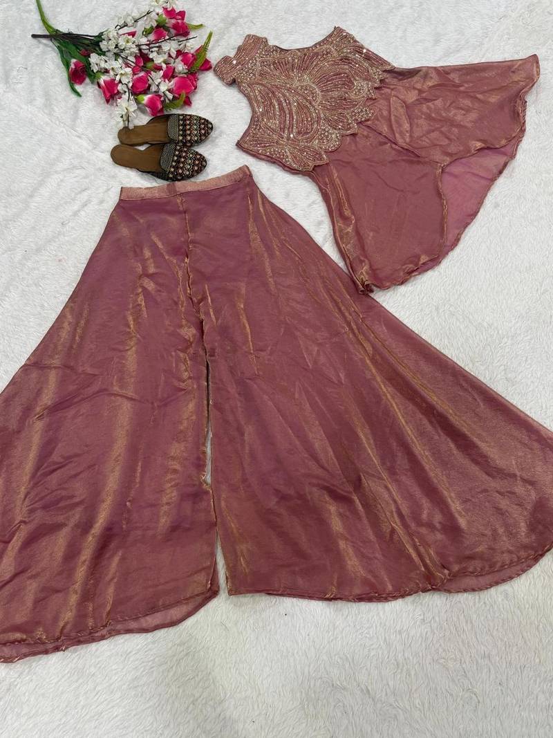 Pink halter palazzo set