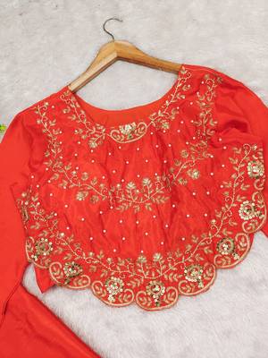Dark-orange crop top palazzo set 4