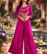 Rani pink crop top palazzo