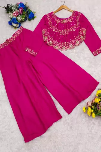Rani pink crop top palazzo