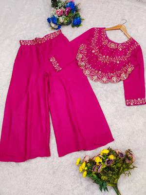 Rani pink crop top palazzo 3