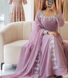 Lavender anarkali suit set