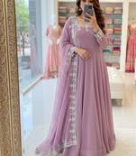 Lavender anarkali suit set
