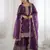 Royal purple embroidered sharara