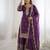 Royal purple embroidered sharara
