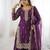 Royal purple embroidered sharara