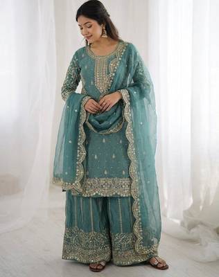 Light blue festive suit set 1