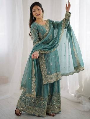 Light blue festive suit set 2