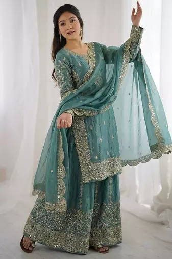 Light blue festive suit set