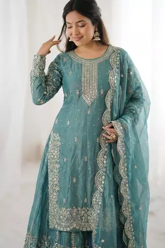 Light blue festive suit set