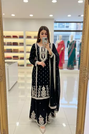 Black designer sharara suit