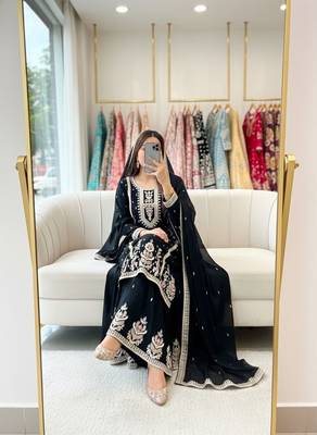 Black designer sharara suit 3