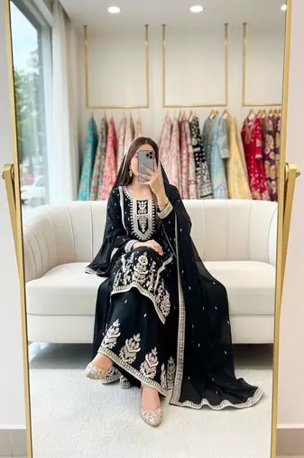 Black designer sharara suit