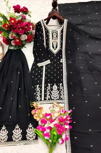 Black designer sharara suit