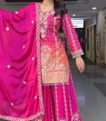 Pink festive sharara set