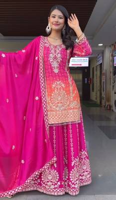 Pink festive sharara set 2