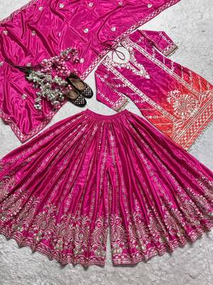Pink festive sharara set 3