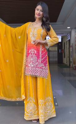Yellow pink designer sharara 2