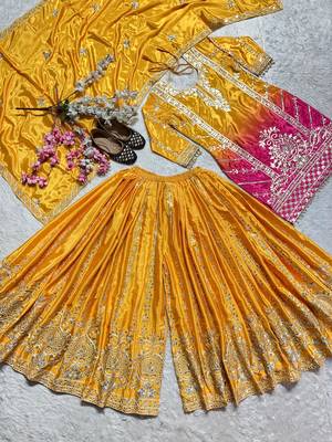 Yellow pink designer sharara 3