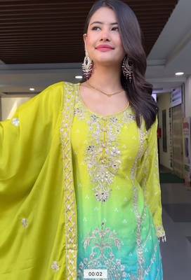 green gradient sharara suit 2