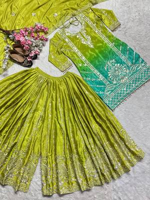 green gradient sharara suit 3