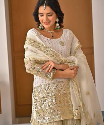 White gold sharara set 2