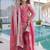 pink heavy embroidered sharara set