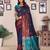 Navy blue soft silk banarasi saree with blouse