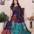 Navy blue soft silk banarasi saree with blouse