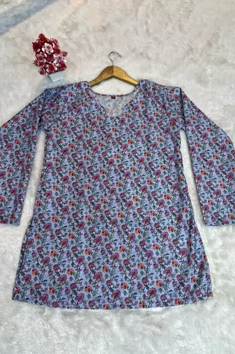  floral digital print muslin silk blend tunic