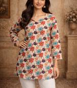 Trending floral digital print muslin silk tunic / stylish short kurti for grilish