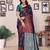 navy blue soft art silk banarasi saree with blouse 