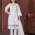 White Color Embroidery with Sequins & Heavy Hand work Viscose Roman Kurti pant Set