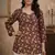 floral digital print muslin silk tunic / stylish short kurti for grilish