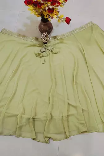 Eilara Women's Faux Georgette Pastel Green Lehenga Choli